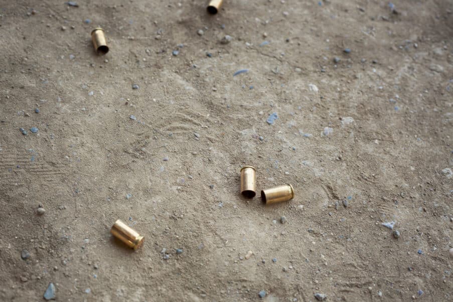 bullet shells on dirt