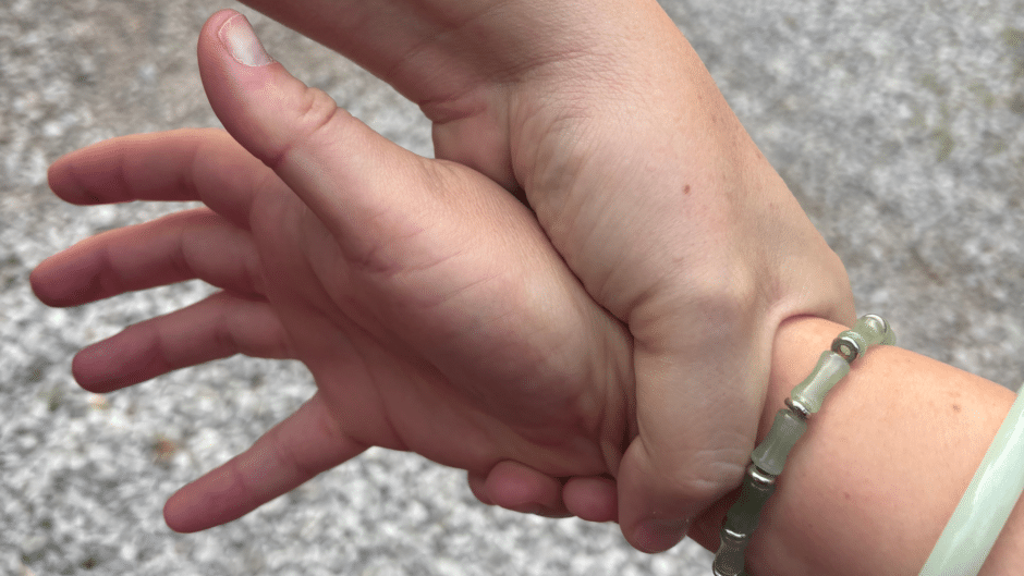 grabbing wrist