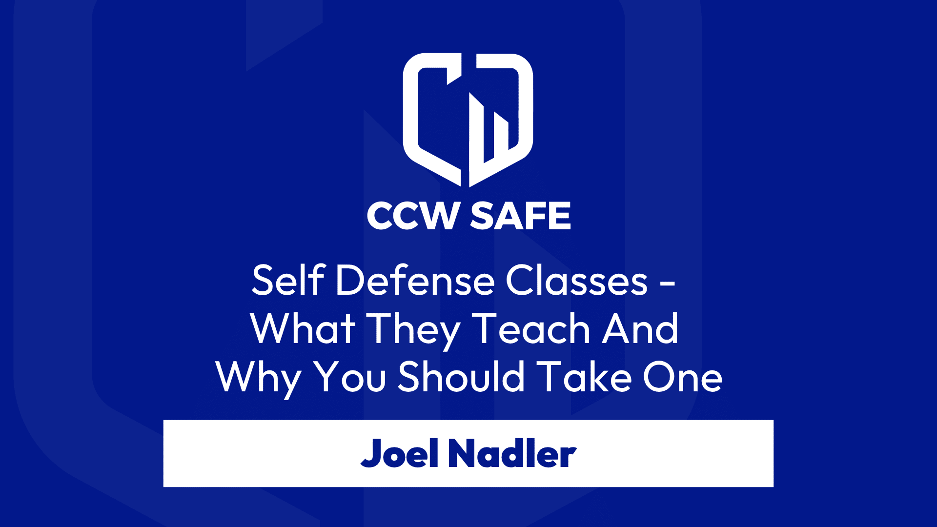 Title card self defense classes Joel nadler